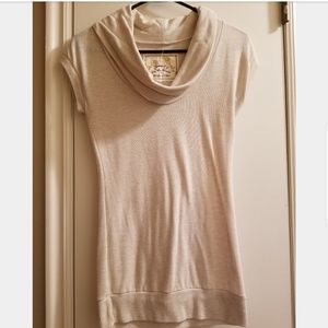 Beige cowl neck shirt
